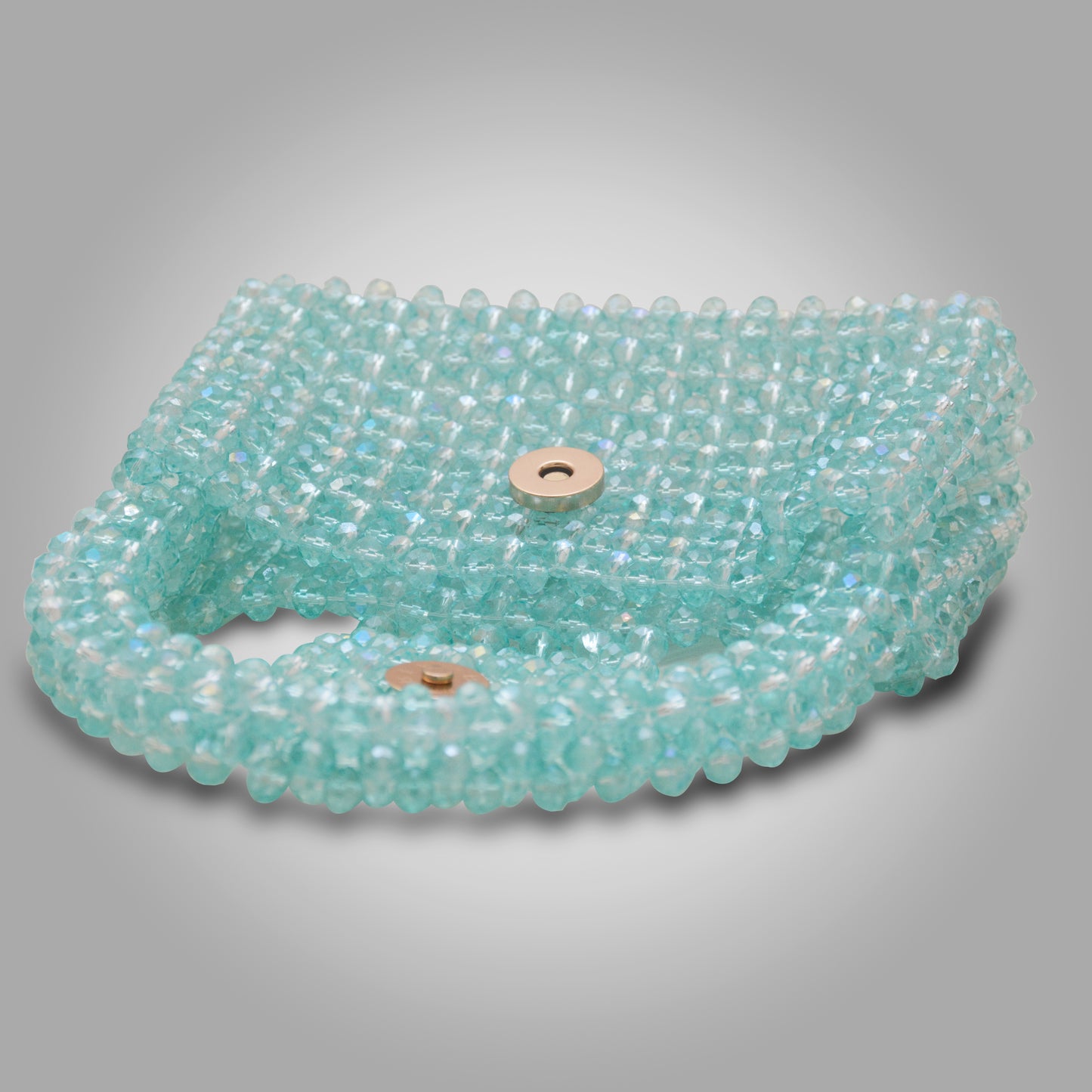 Handmade Ferozi Crystal Handbag – Customizable with Matte Beads