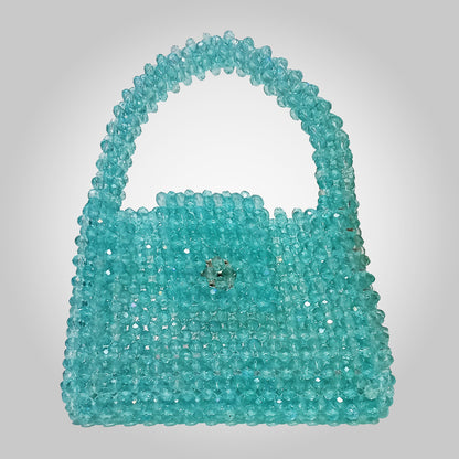 Handmade Ferozi Crystal Handbag – Customizable with Matte Beads