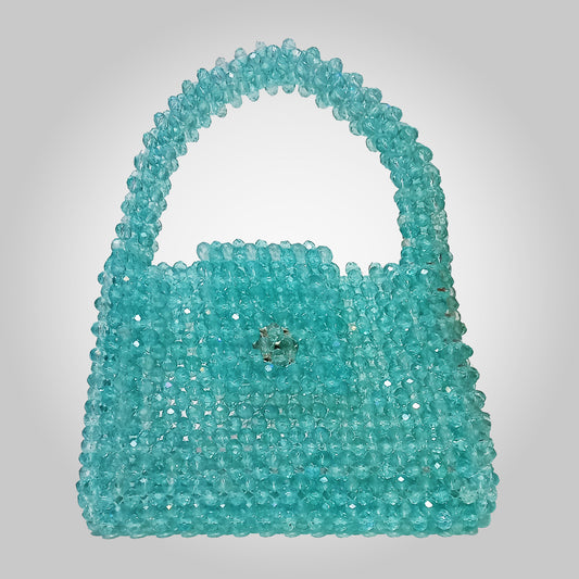 Handmade Ferozi Crystal Handbag – Customizable with Matte Beads