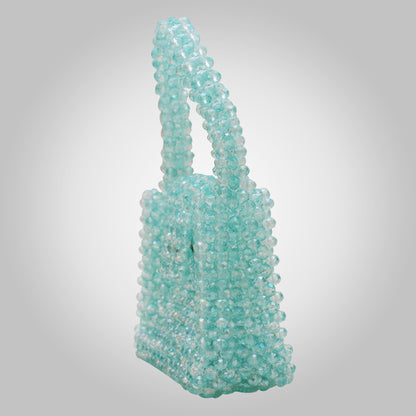 Handmade Ferozi Crystal Handbag – Customizable with Matte Beads
