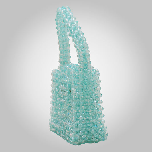 Handmade Ferozi Crystal Handbag – Customizable with Matte Beads